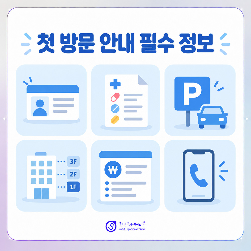 첫 방문 환자 안내에 담을 준비물과 동선 정보