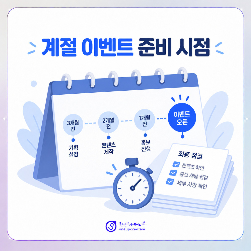 계절 이벤트 준비 일정을 거꾸로 계산한 달력