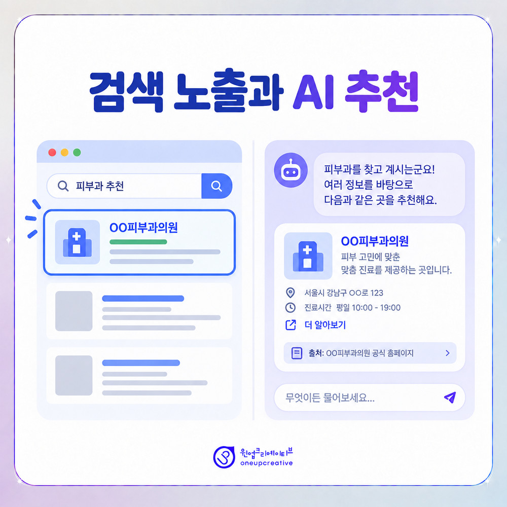 검색 결과와 AI 답변 화면의 차이 비교