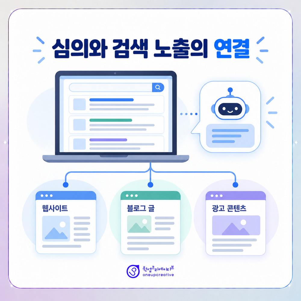 심의 문구와 검색 노출을 연결한 화면 구성