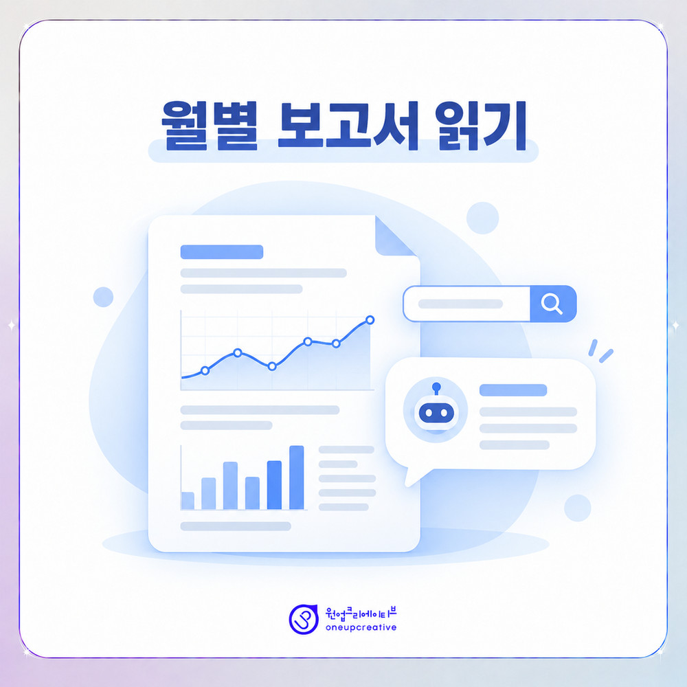 월별 보고서의 검색 노출 지표 화면